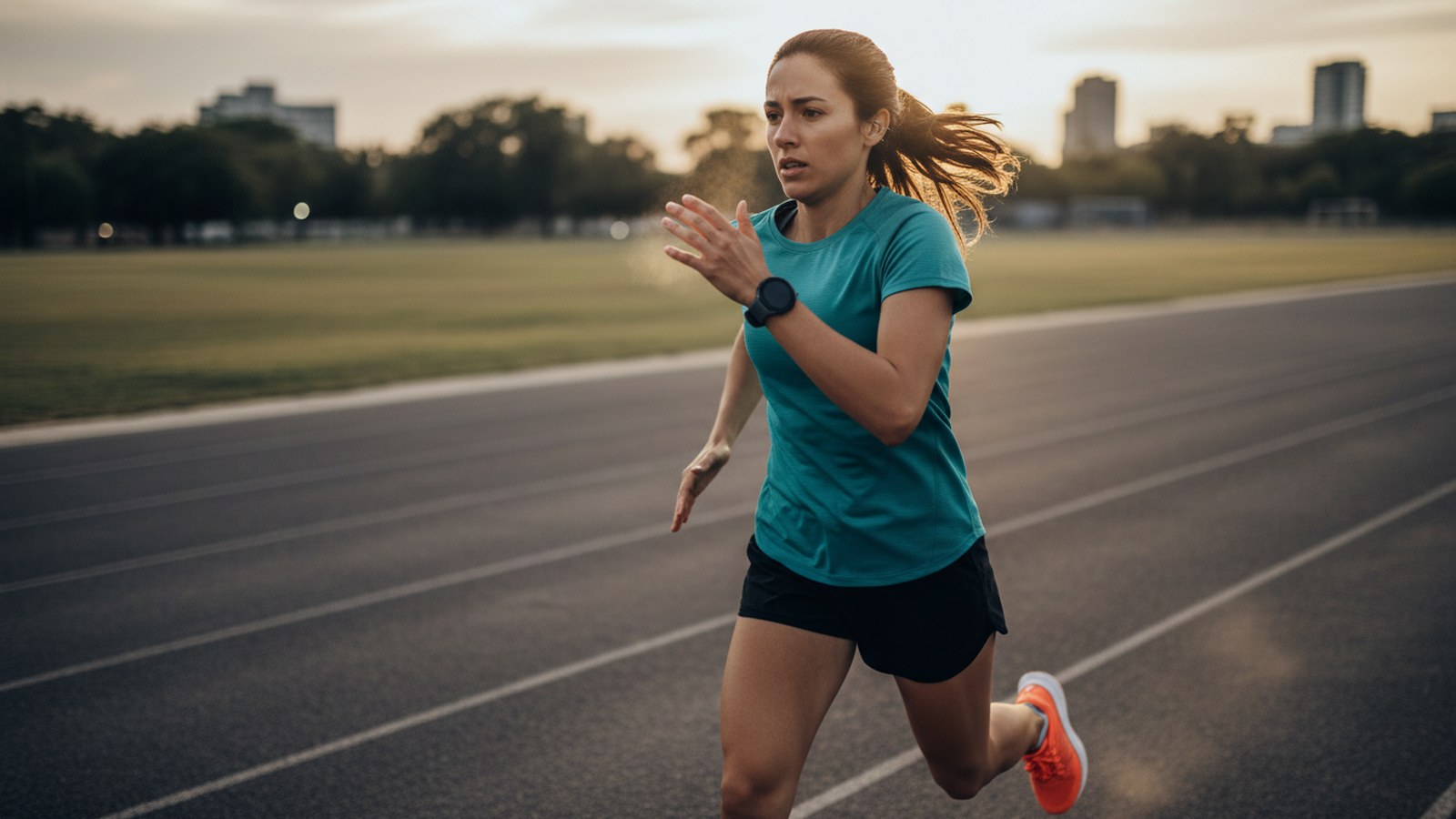 Runner executing interval training while relying on feel and rhythm