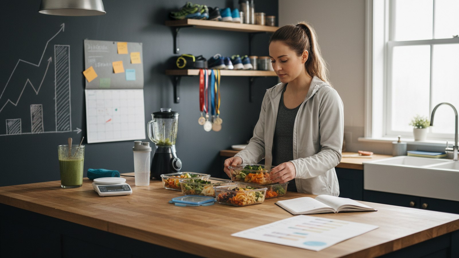 Hybrid athlete preparing nutrition for both lifting and running sessions