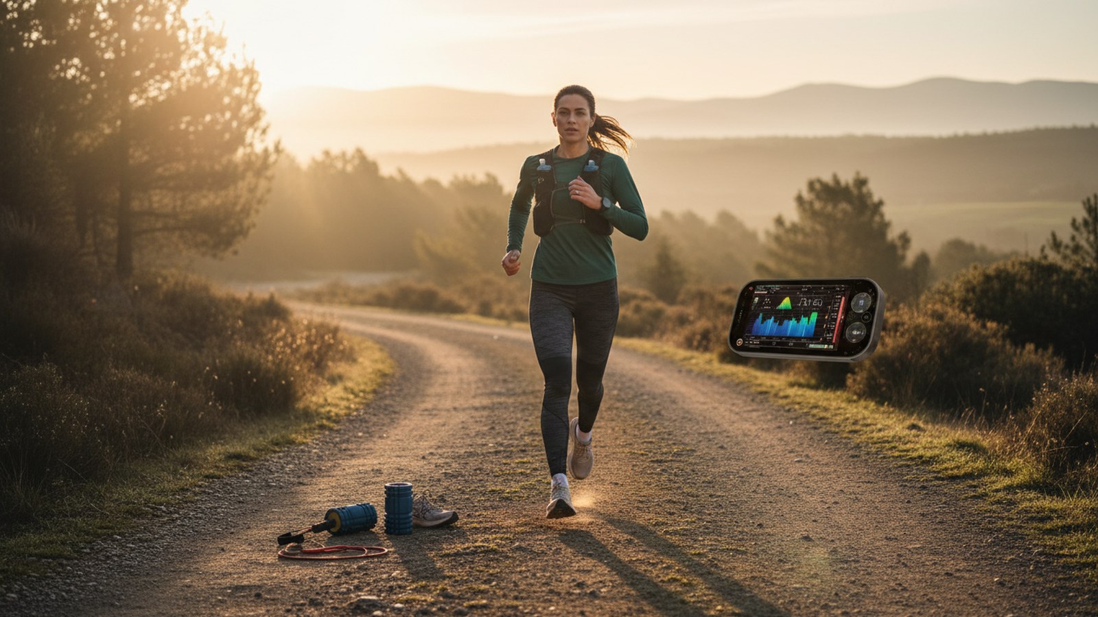 Runner balancing training intensity with recovery and pacing awareness